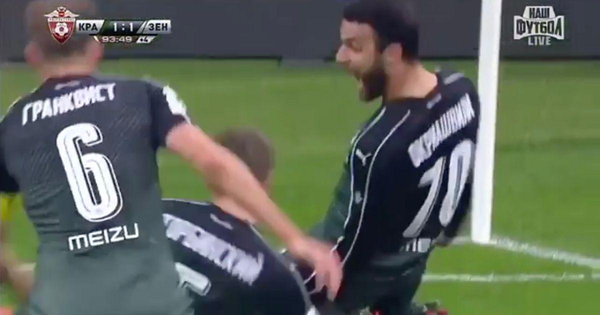 რუსეთში ოქრიაშვილის ბრწყინვალე გოლი გაიხსენეს